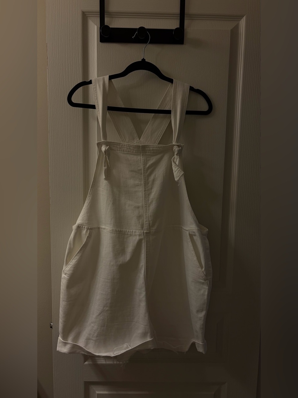 Aerie Denim Shortall Overalls - White, Large - Picture 2 of 10